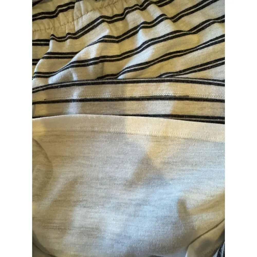 Athleta White And Gray Striped Linen Blend Sleeveless Athletic Vida Dress Size S - Image 9