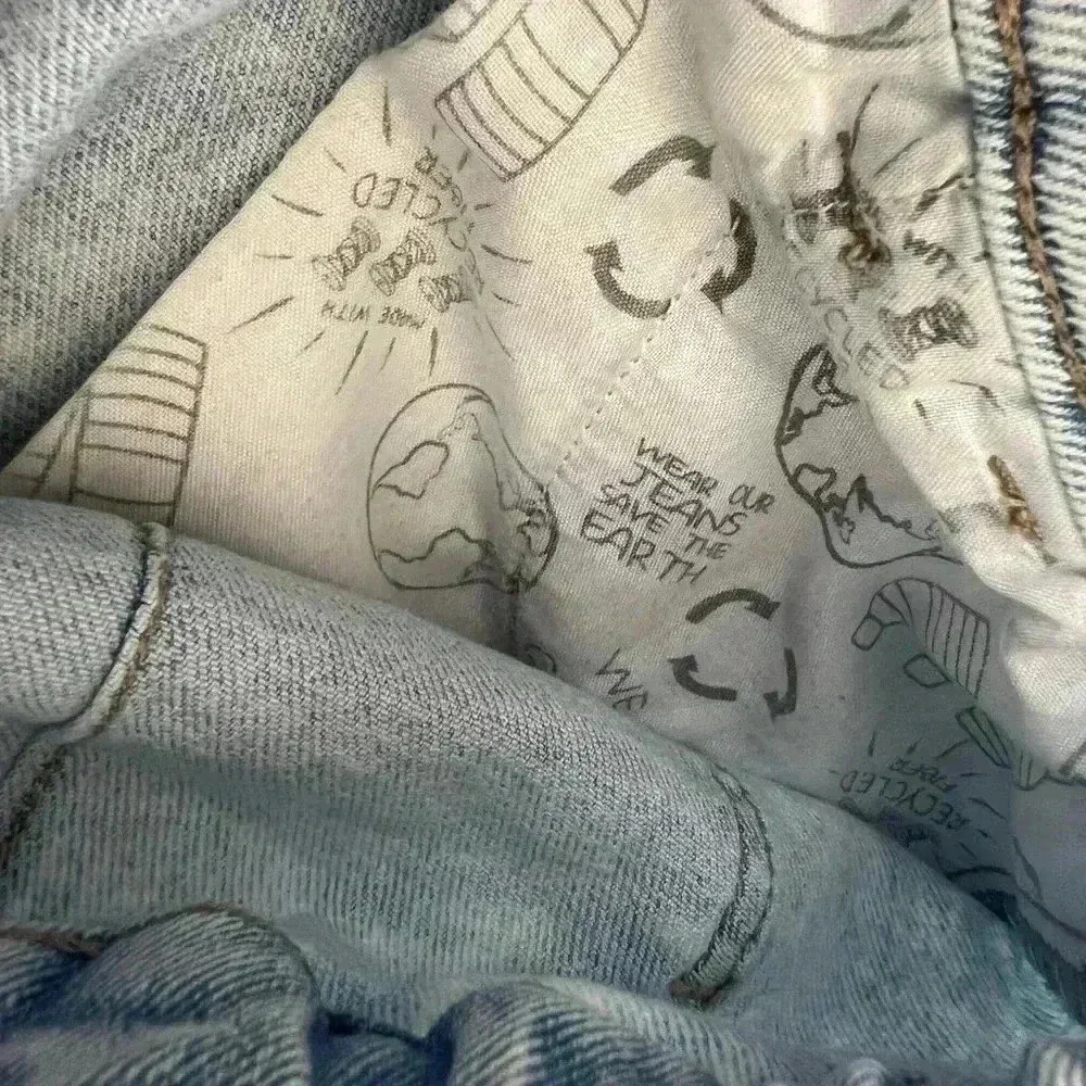 Happily Grey paper bag elastic waistband jean shorts size 25 summer vacation Blue - Image 5