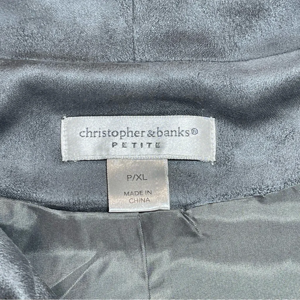 Christopher & Banks | Gray Zip-Up Faux Suede Jacket | PXL - Image 12