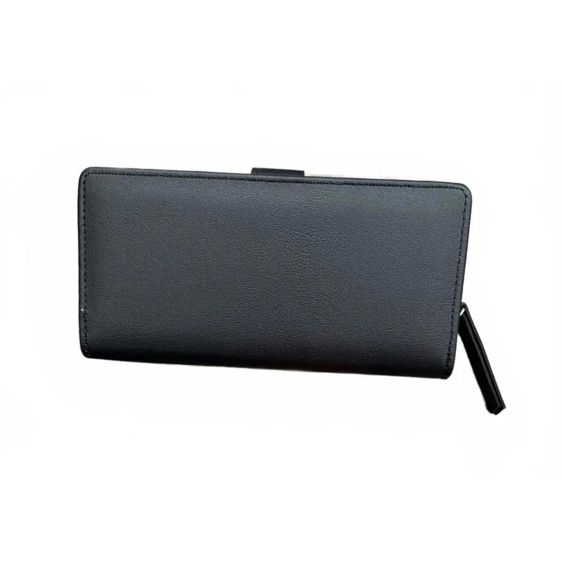 New Women's Black Envelope Wallet with Gold Leaves Bills Coins ID Holder Floral - Image 2