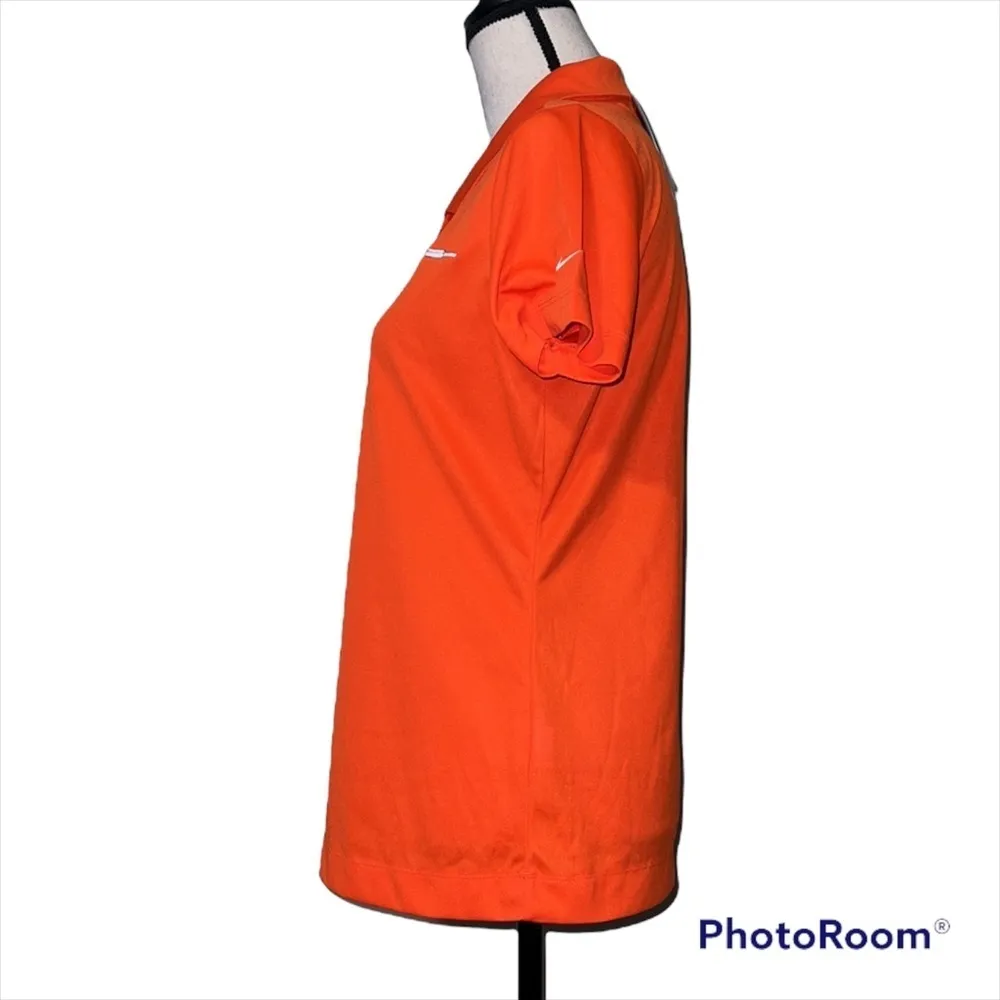 Nike Golf medium Blue Bird Company logo Dri-fit women’s orange polo v neck NWT - Image 3