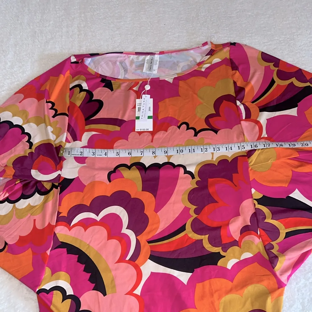Title: Trina Turk Swim & Spa Caftan Tunic Dress Multicolor Pink Orange Large NWT - Image 3