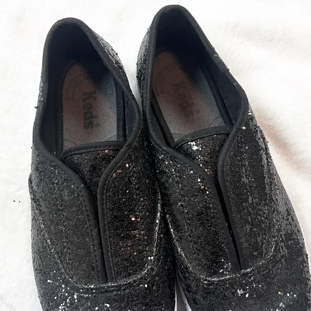 Keds Slip On Black Sparkly Casual Sneakers Shoes Women’s Low Top Size 6.5 - Image 8