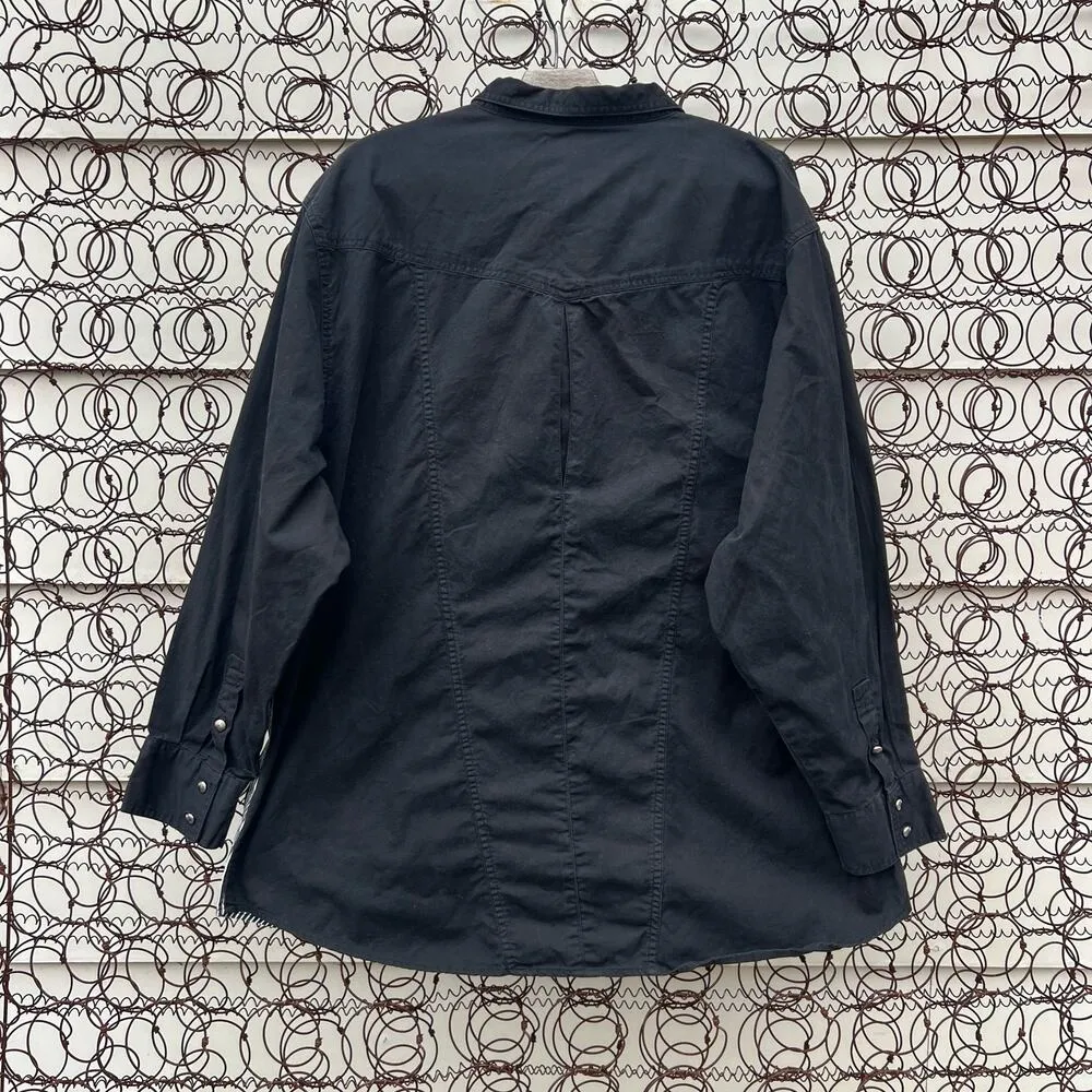 90s Wrangler For Women Pioneer Cowgirl Western Stripe Brushpopper Shirt 3X VOLUP - Image 2