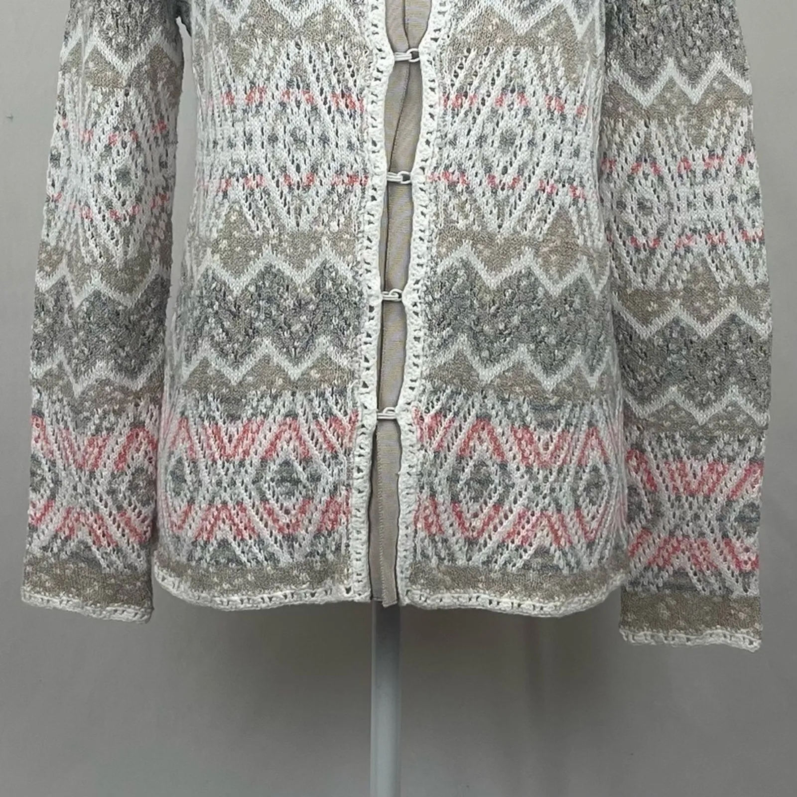 Pendleton Cream Tan Cardigan Size S - Image 4