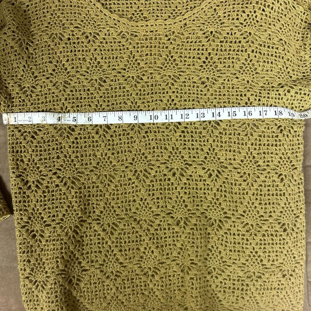 Vintage  whimsical crochet knit green fairy top size M - Image 6