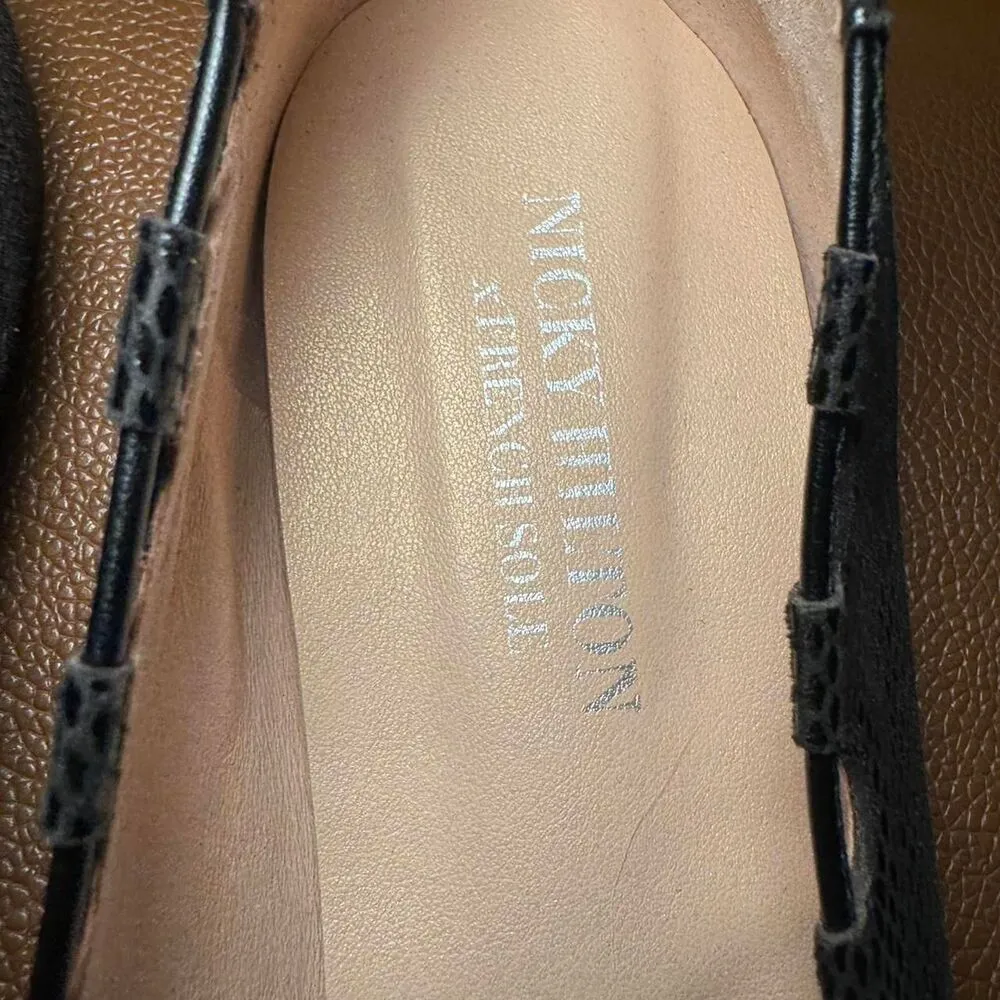 Nicky Hilton X French Sole Women's Black Viper Print Ballet shoes Size 11B - Image 2