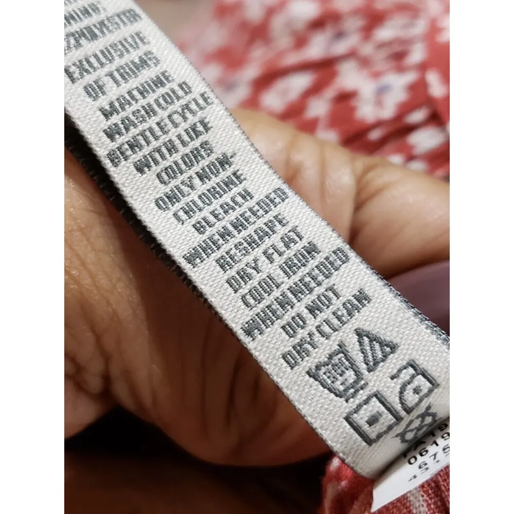 American Rag Cie Women Brown Floral Rayon V-Neck Long Sleeve Knee Length Dress L - Image 11