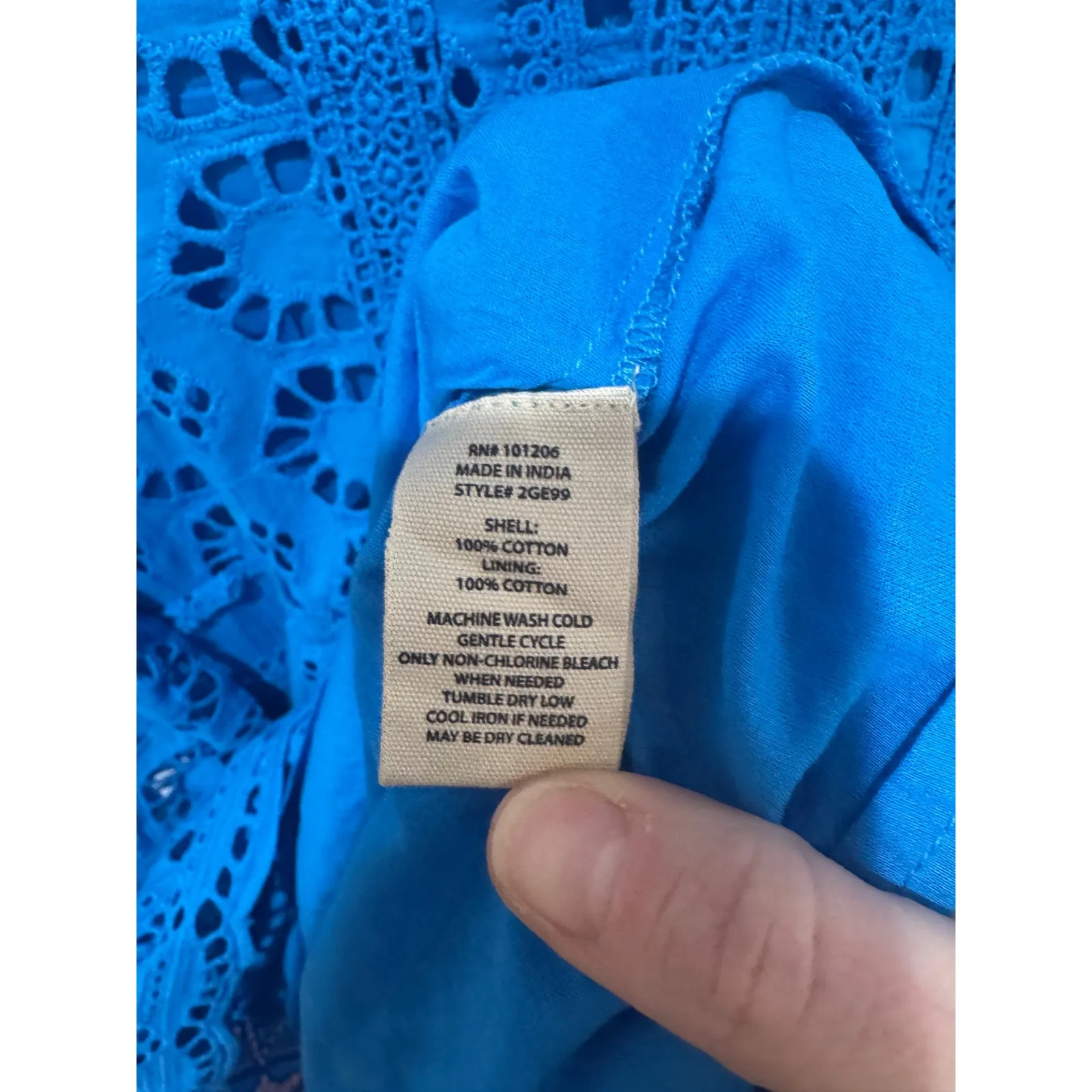 Soft Surroundings Cordelia Swedish Blue Eyelet Dress NWT sz 14 $150 - Image 9