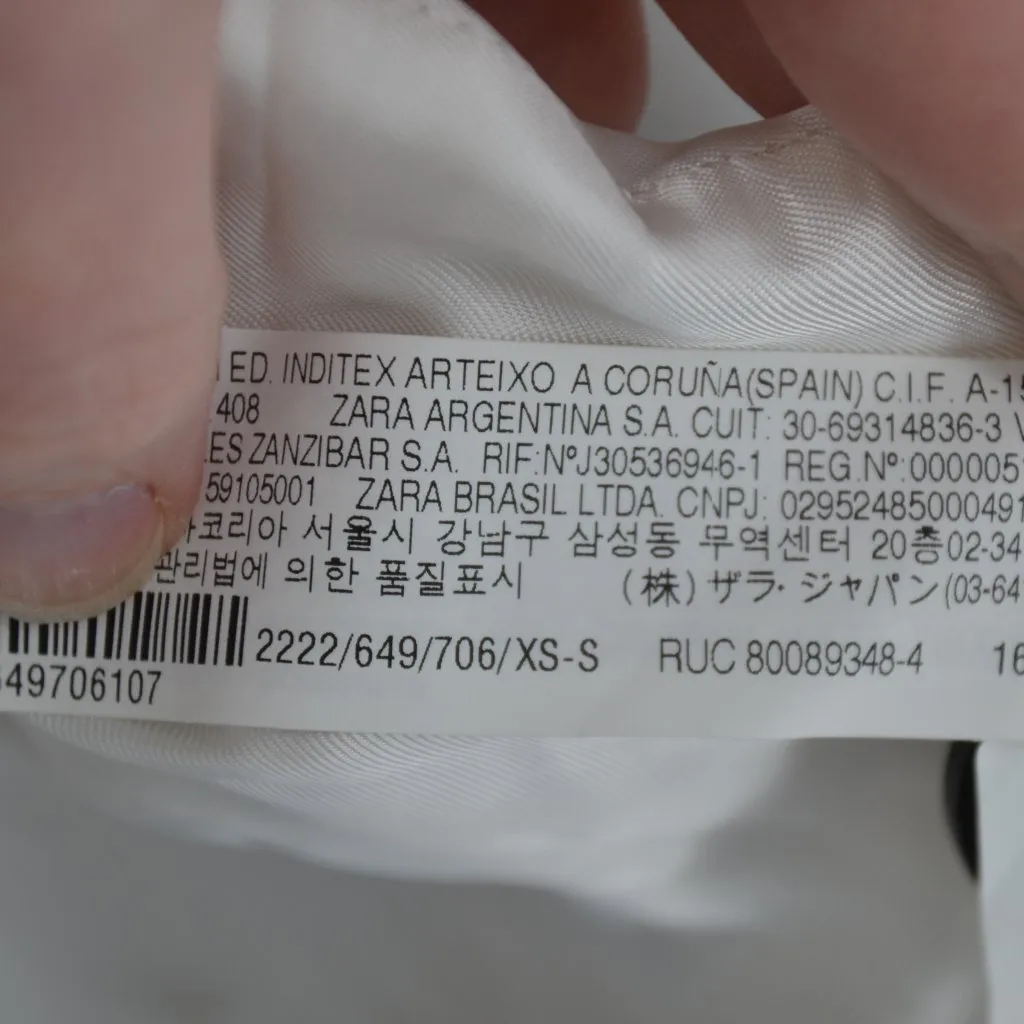 NEW Zara Double Breasted Long Coat Mink Light Beige XS S Textured Cotton Lapel - Image 9