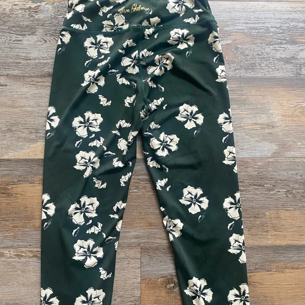 Sam Edelman Green Floral Leggings Crop Size Medium M - Image 2