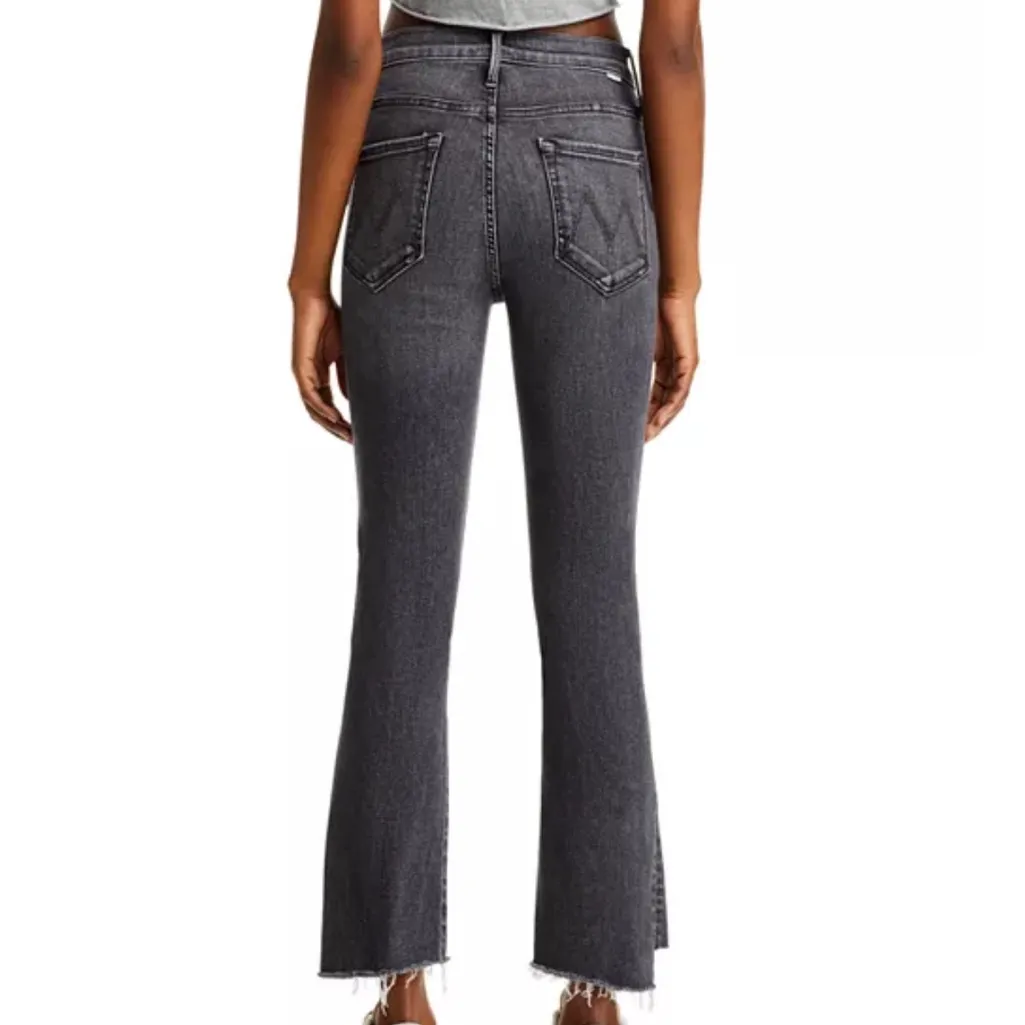 MOTHER The Insider High Rise Crop Step Fray Bootcut Jeans in Up In Smoke Size 25 Gray - Image 2