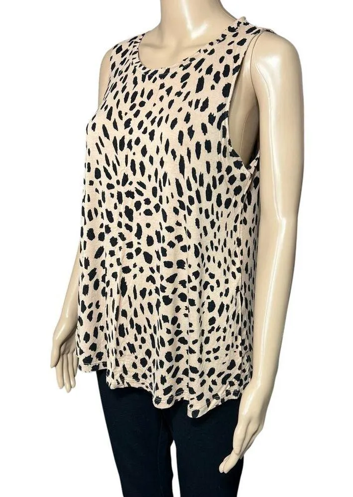 Apt 9 Womens Tank Top Animal Print Relaxed Fit Tan Black Medium - Image 5