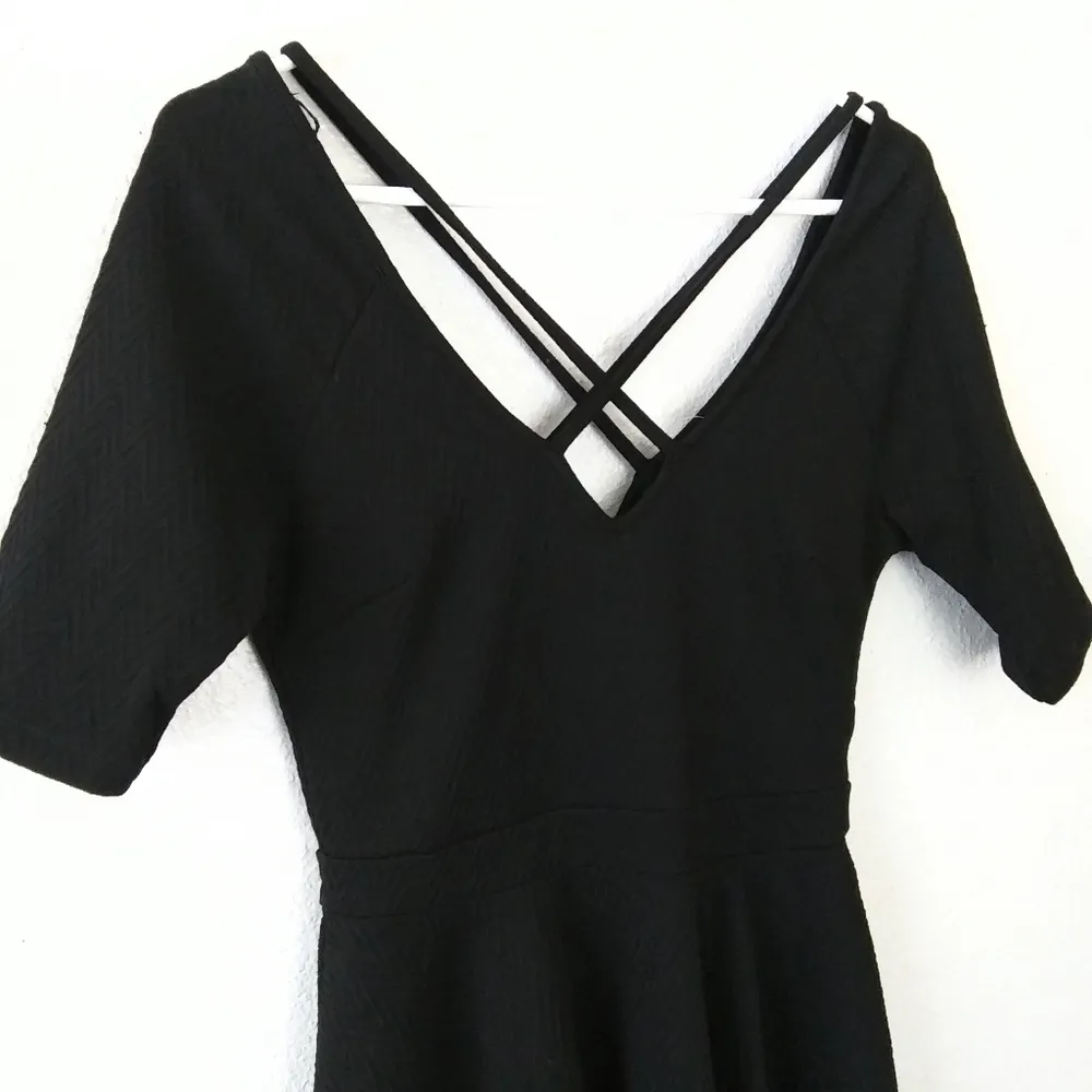 Black Swan fit and flare criss cross knit black cocktail dress women Size Small - Image 12