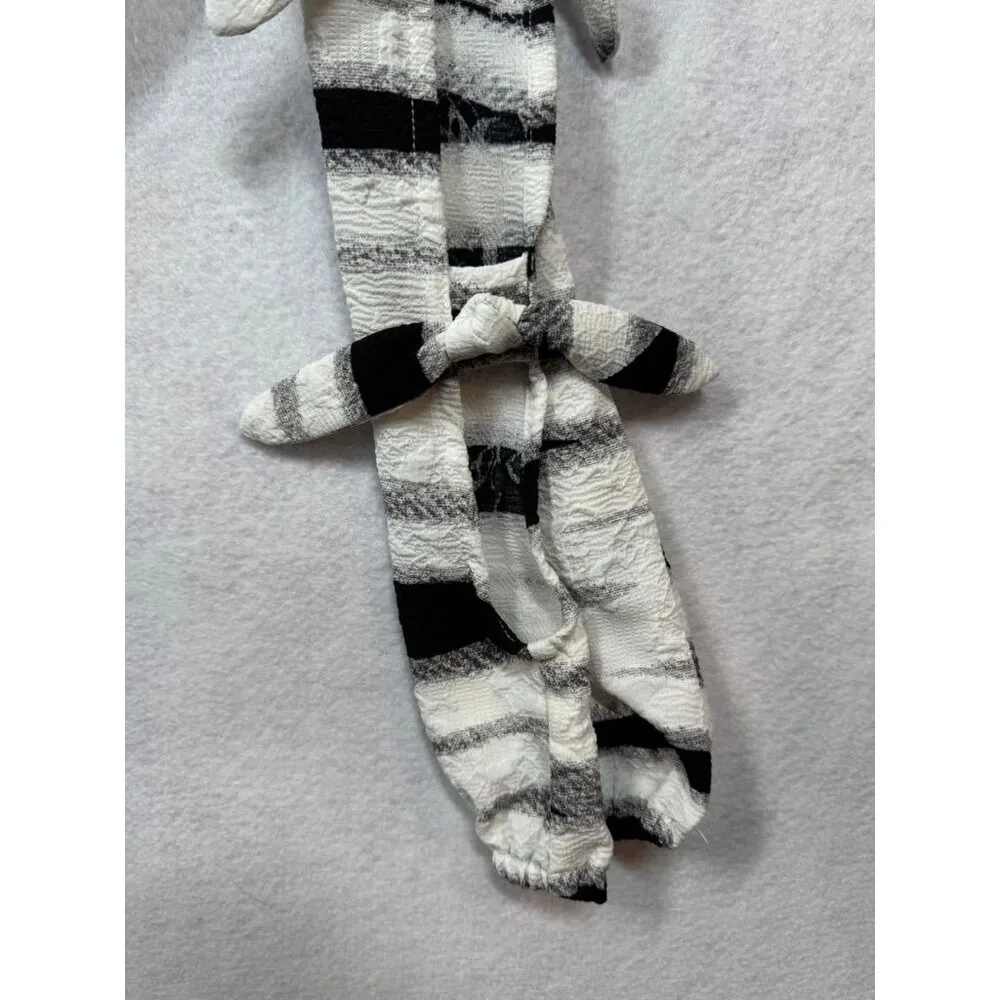 Alberto Makali Knot Sleeve One Shoulder Blouse Zebra Stripe Top Women's Small S - Image 6