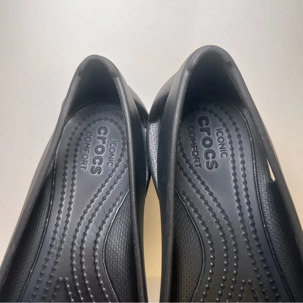 CROCS Women's Classic Black Sienna Slip On Loafers Ballet Flats Shoes - Image 5