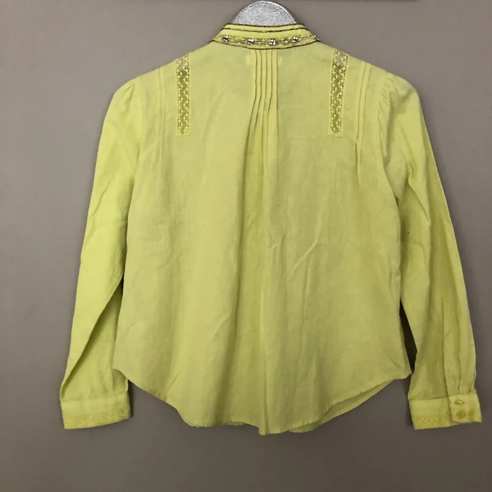 Anthropologie Pilcro Nayeli Beaded Rhinestone Button Down Shirt NEW - Image 9