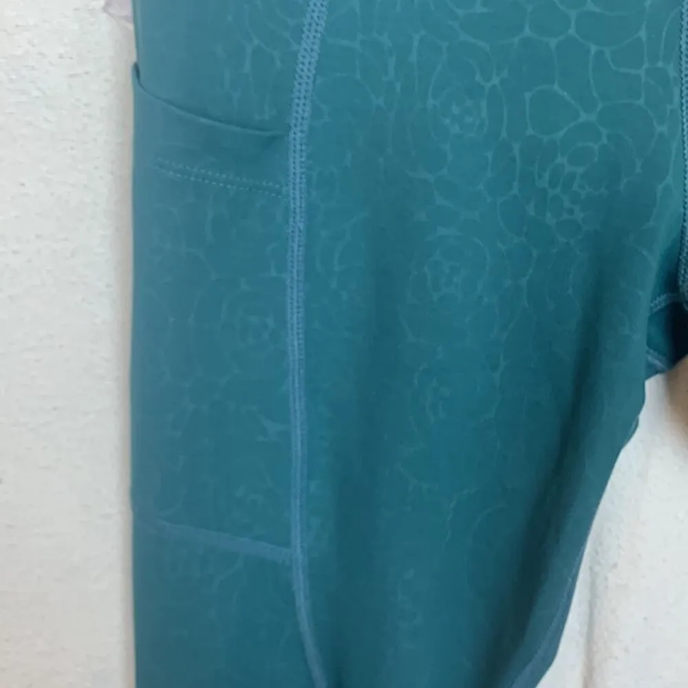Zyia Active size 2 xs teal leggings floral flower active gym lulu workout pocket - Image 6