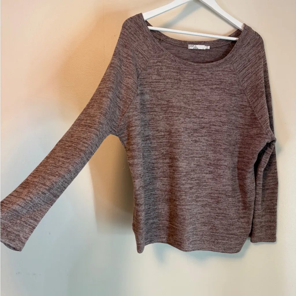 PrAna Geovine Gray Purple Scoop Neck Sweater Soft Cozy Basic Oversized Size Lg - Image 6