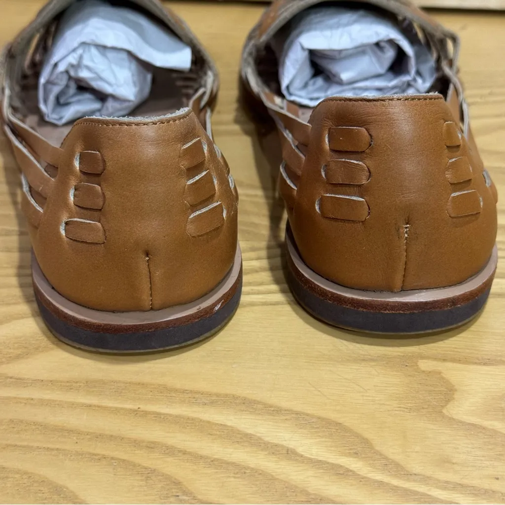 Nisolo Women's Huarache Handwoven Tan Leather Sandals Size 9.5 - Image 8