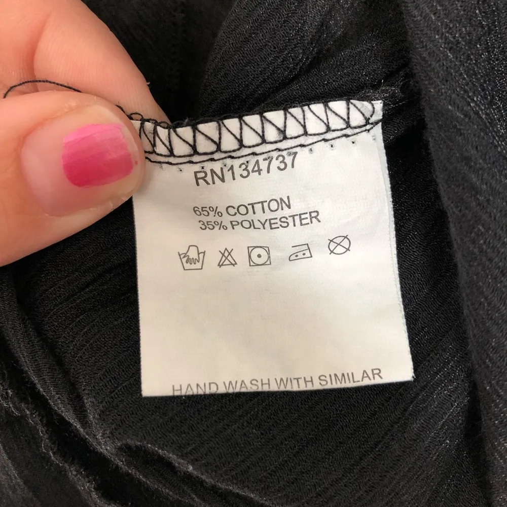 Dislay Paris Black Crochet Sheer Top size S - Image 6