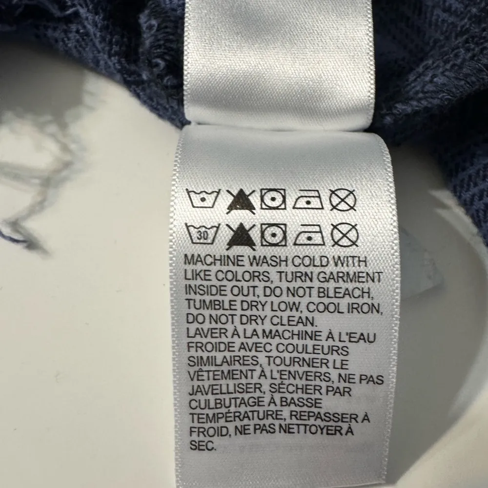 Lucky Brand 🍀 Blue and Black Plaid Flannel Button Down Shirt Size M - Image 12