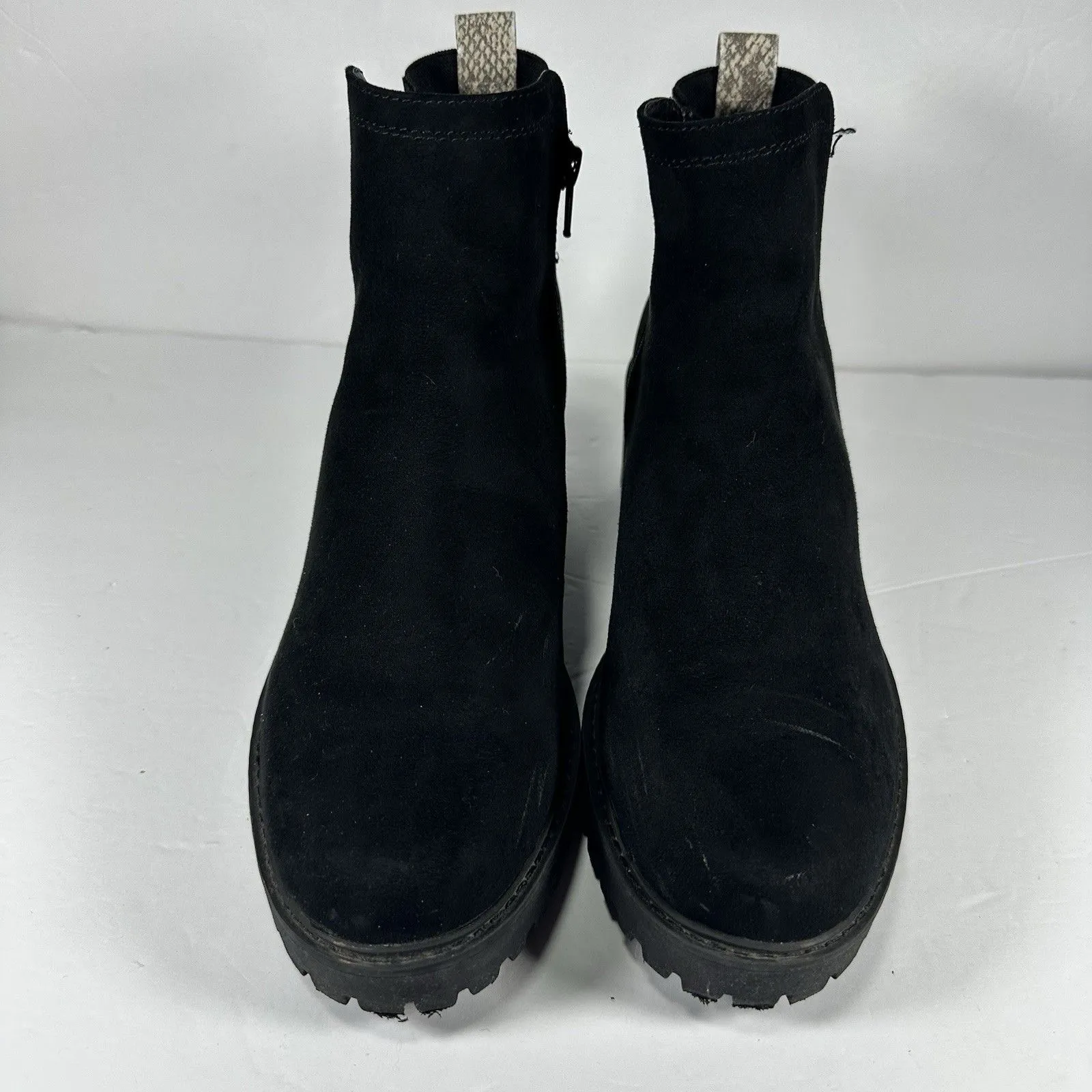 Target Women's Black Faux Suede Ankle Boots with Snake Print Detail – Size 9 1/2 - Image 4