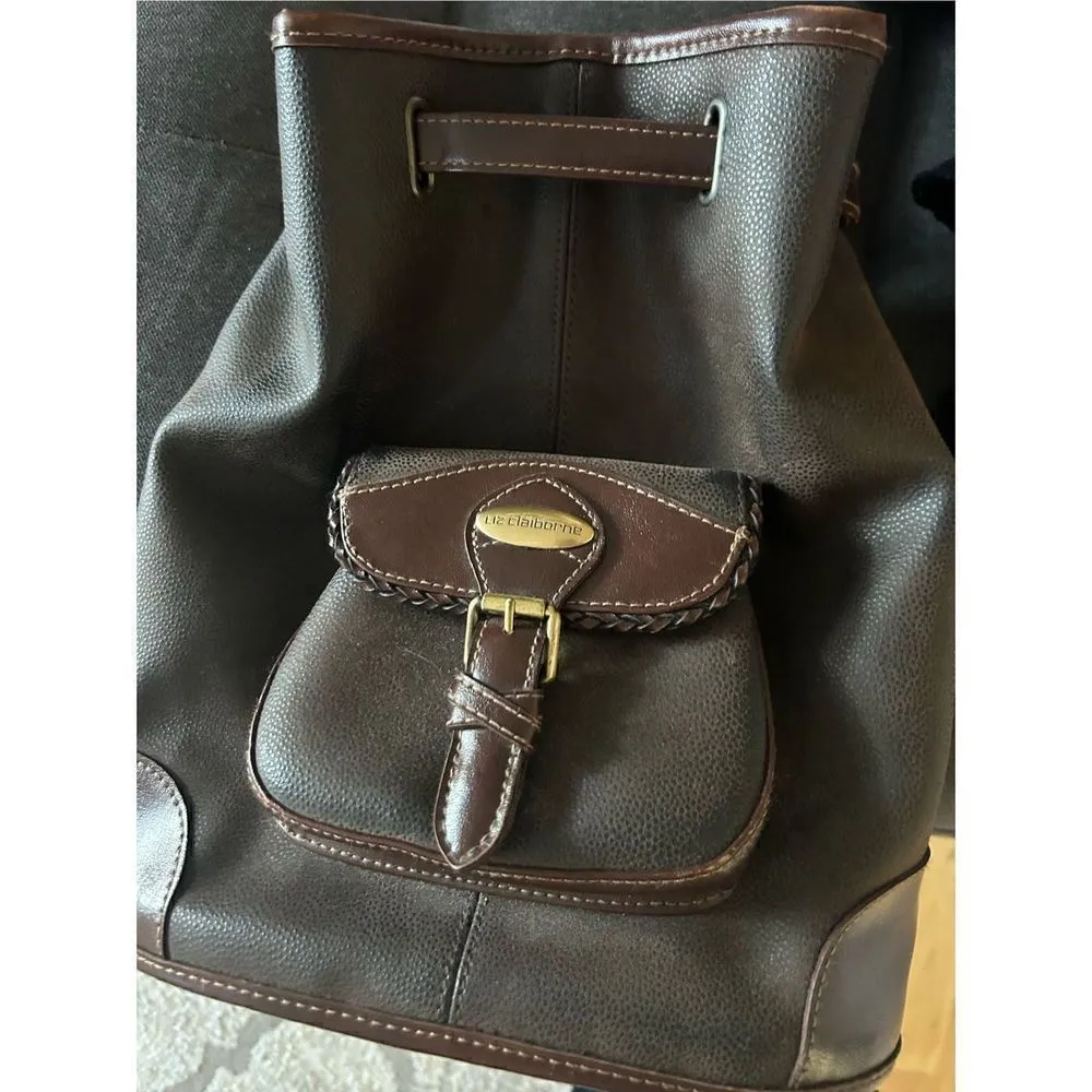 Liz Claiborne leather brown backpack - Image 9