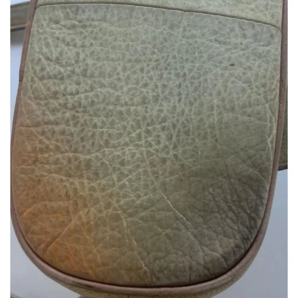 Vintage Magnifique Painted Peacock Art Leather Butterfly Floral Shoulder Bag White - Image 13