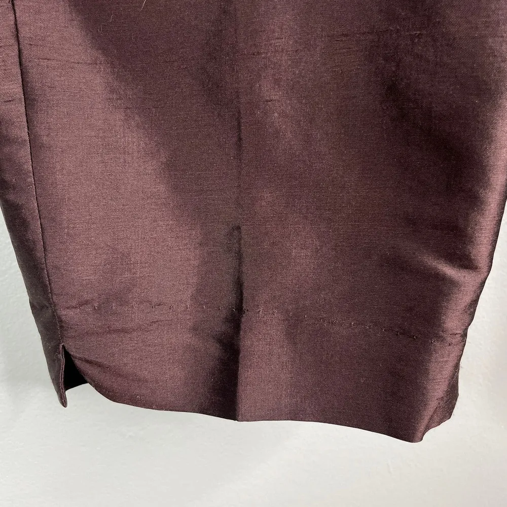 Coldwater Creek Silk Flat Front Side Zip Pants Brown 10 Lined New - Image 9