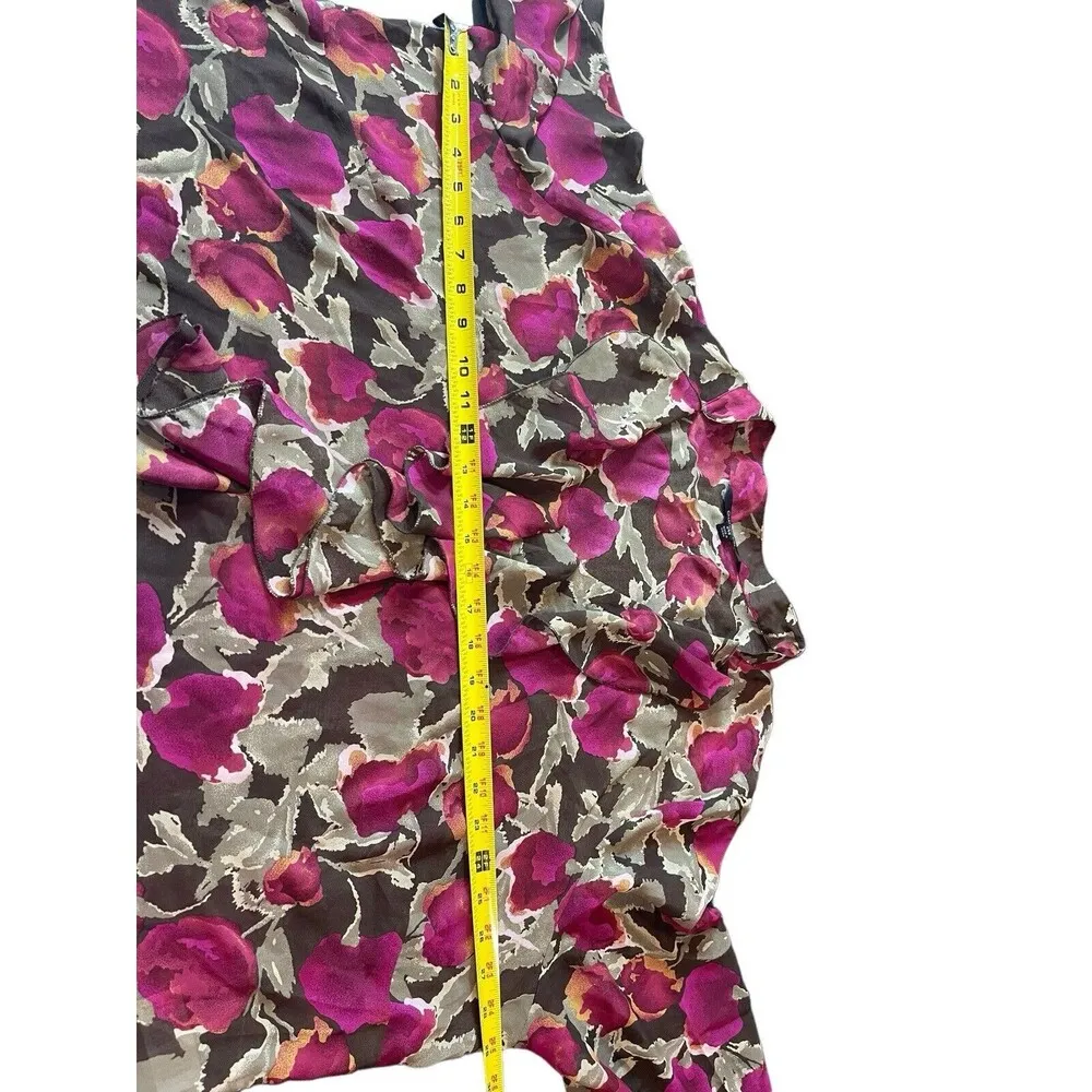 Chadwick’s Long Sleeve Pink Brown Floral Ruffle V-neck Top 24W - Image 6