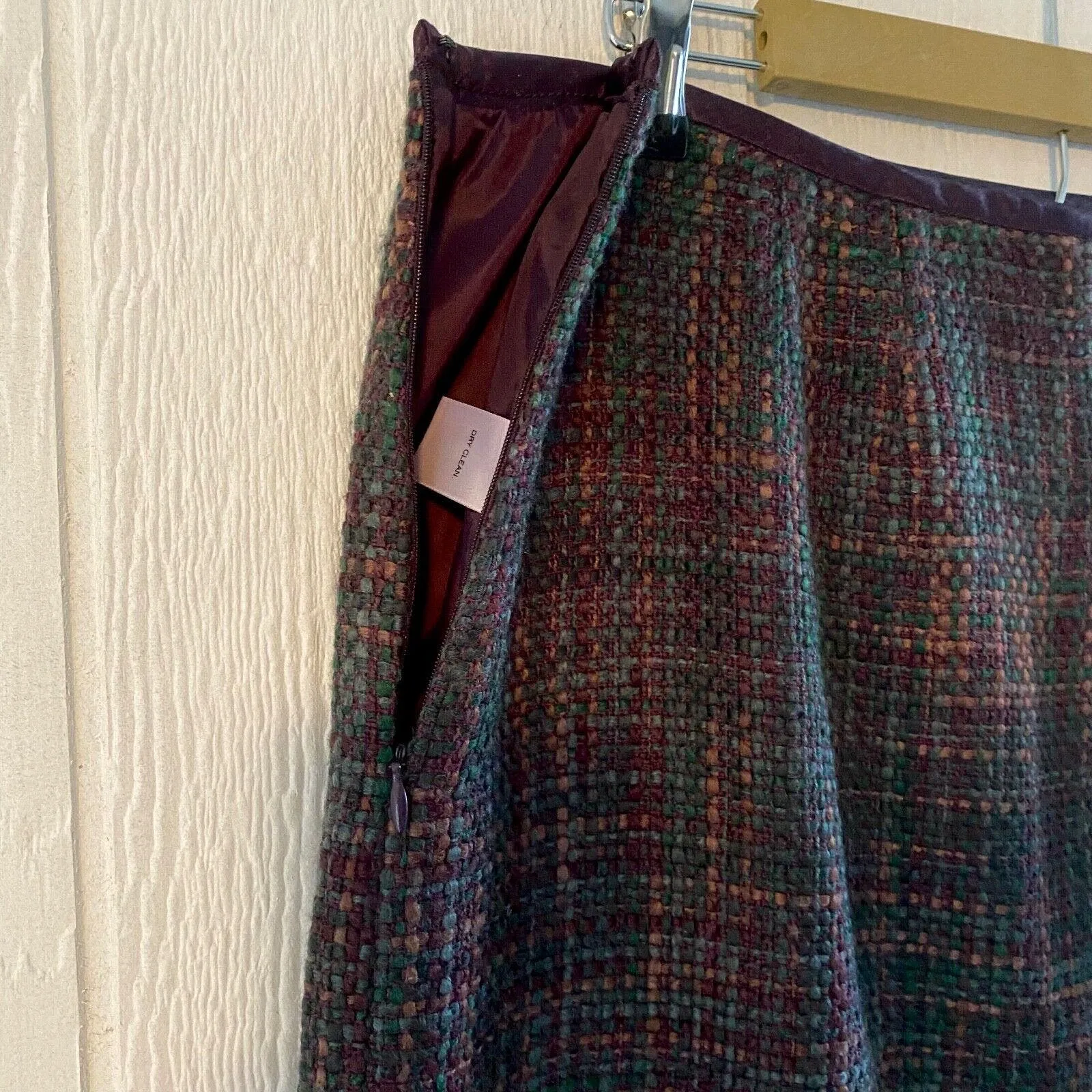 Apostrophe Straight Skirt Back Slit Deep Purple Multi Green Office Church - Image 11