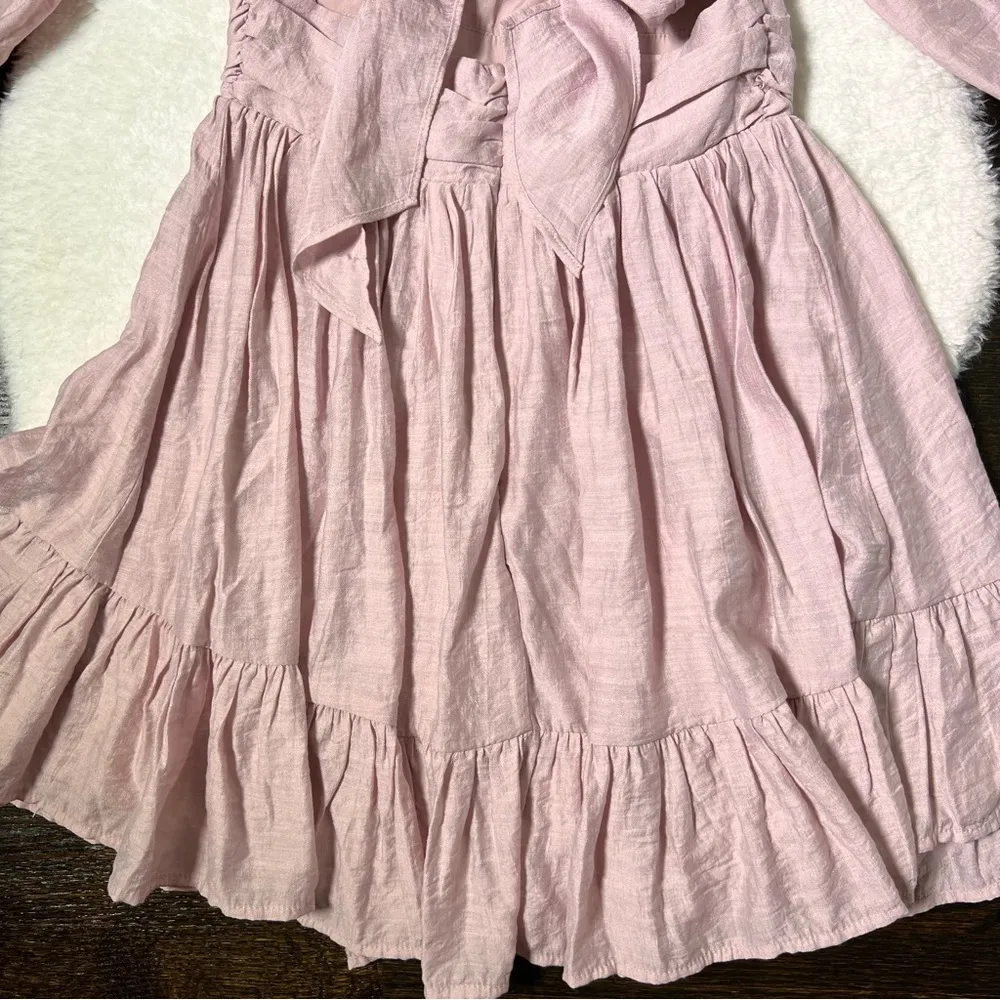 NWT Debbie Dabbie by Angel biba Blush Off Shoulder Tie Back Ruffle Mini Dress - Image 9