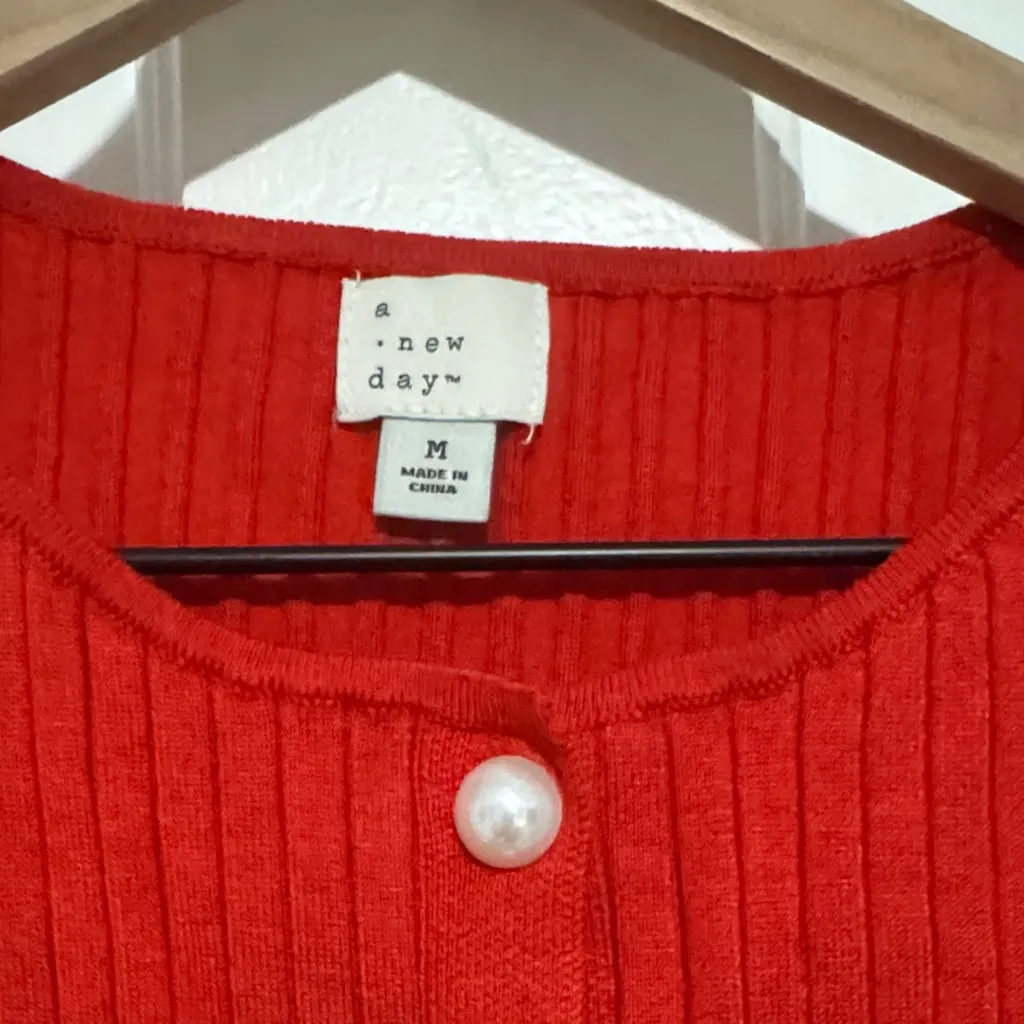 a new day Vibrant Red Sleeveless Top with Button Details - Image 2