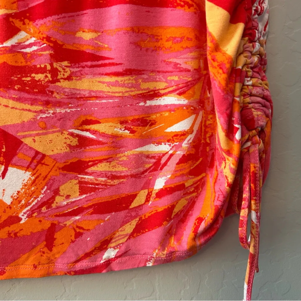 ⭐️Ruby Rd. favorites vibrant pink, orange and white blouse size large - Image 7