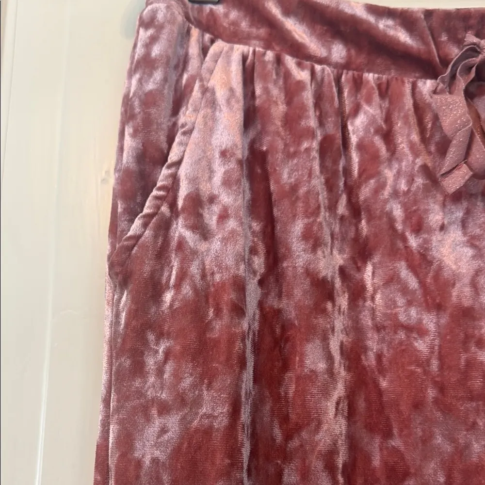 Betsey Johnson Pink Velvet Lounge Pants - Image 5