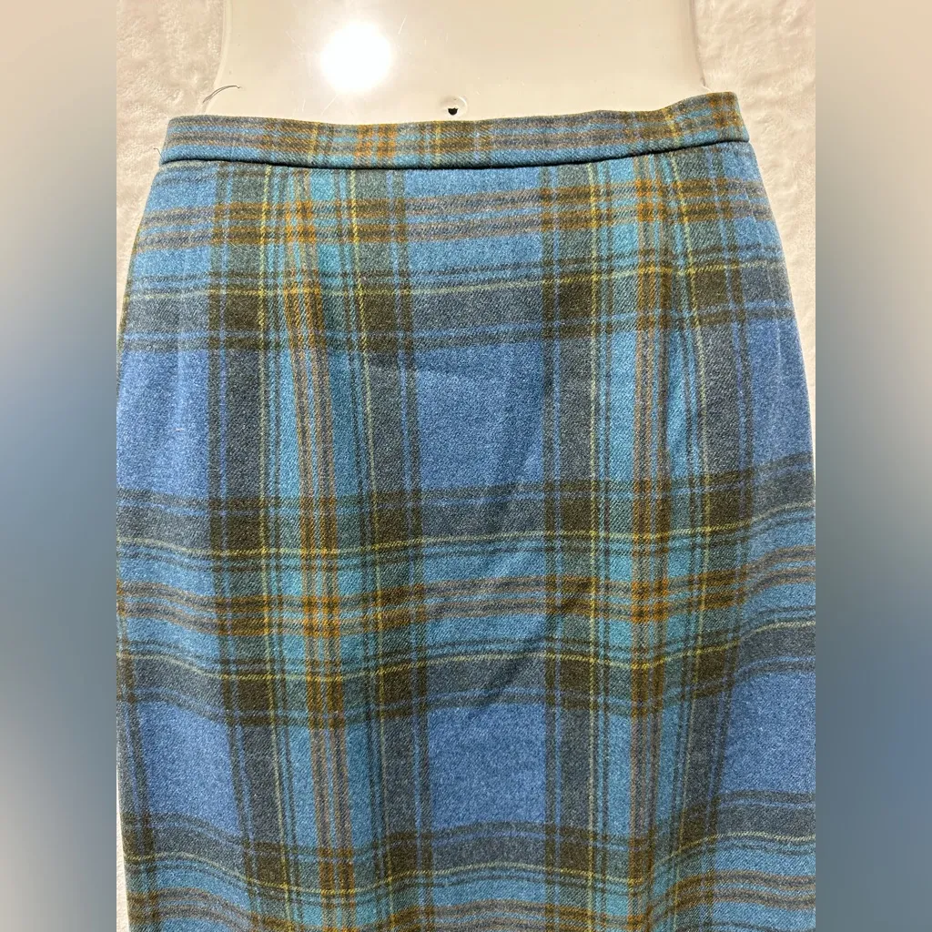 Pendleton 100% Virgin Wool vintage plaid long pencil skirt size 8 - Image 4