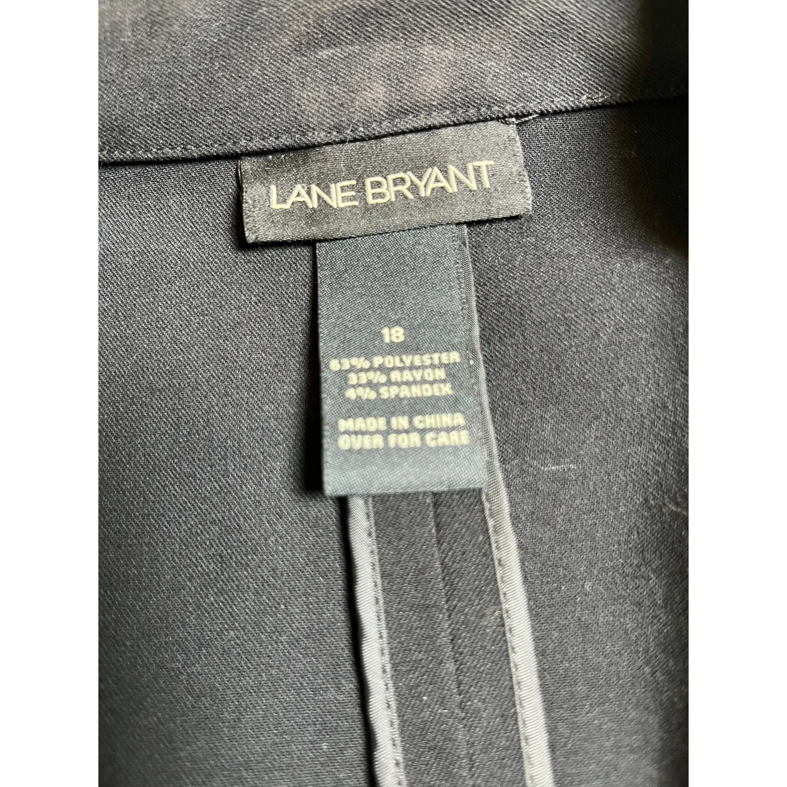 Lane Bryant 18 Blazer Black Stretch‎ Button Front Jacket Career Workwear Pockets - Image 6