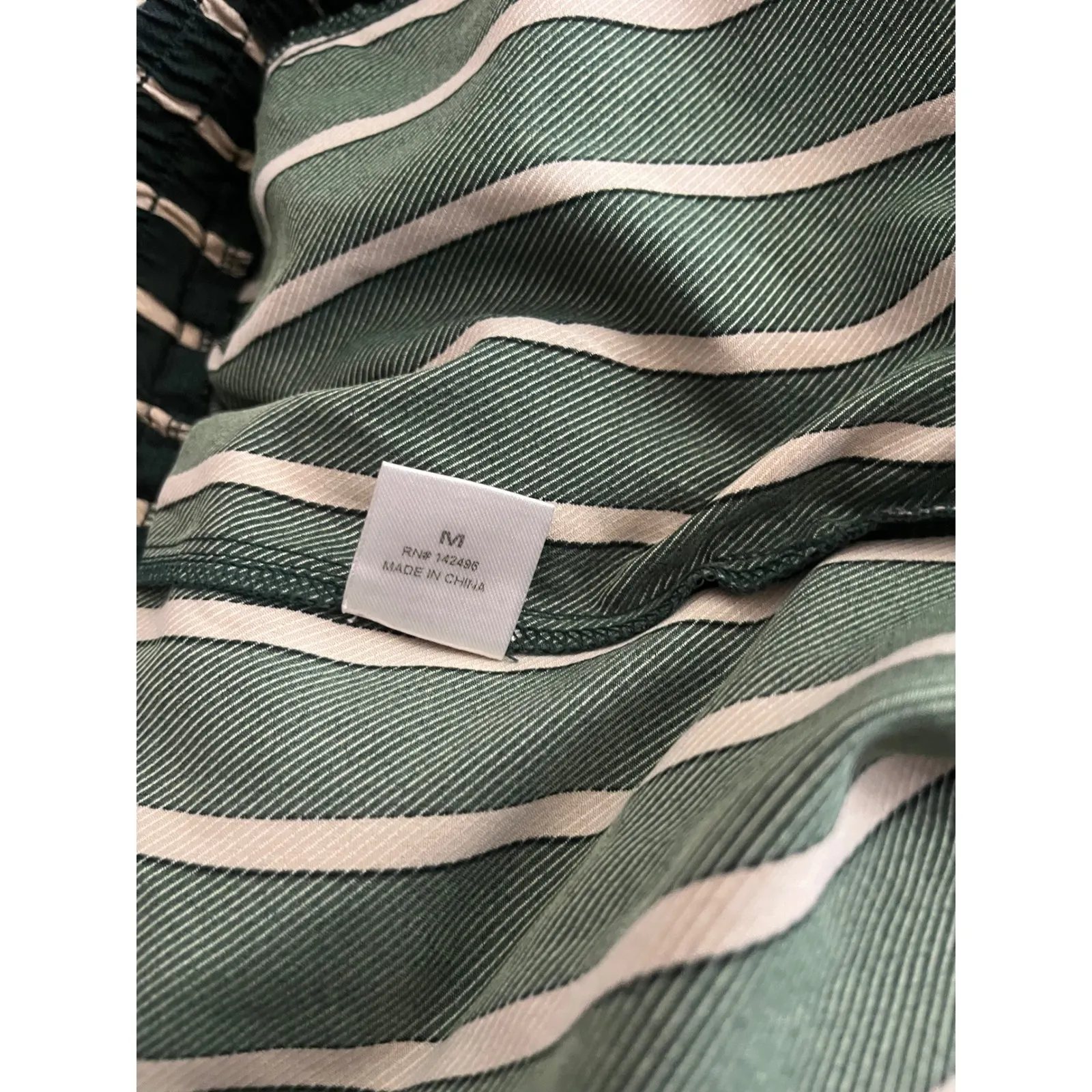 Striped Wide Leg Palazzo Pants, Green & Cream Vertical Stripes, Flowy - Image 16