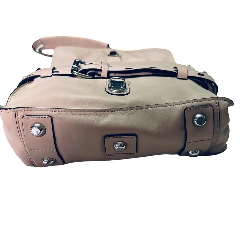 Gryson Thick Glove Leather Crossbody Bag Satchel Taupe Tan - Image 4