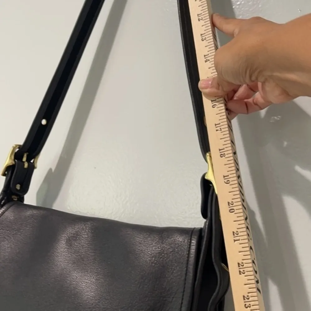 Vintage Leather Messenger Patricia  Bag Black G2P 9951 - Image 10