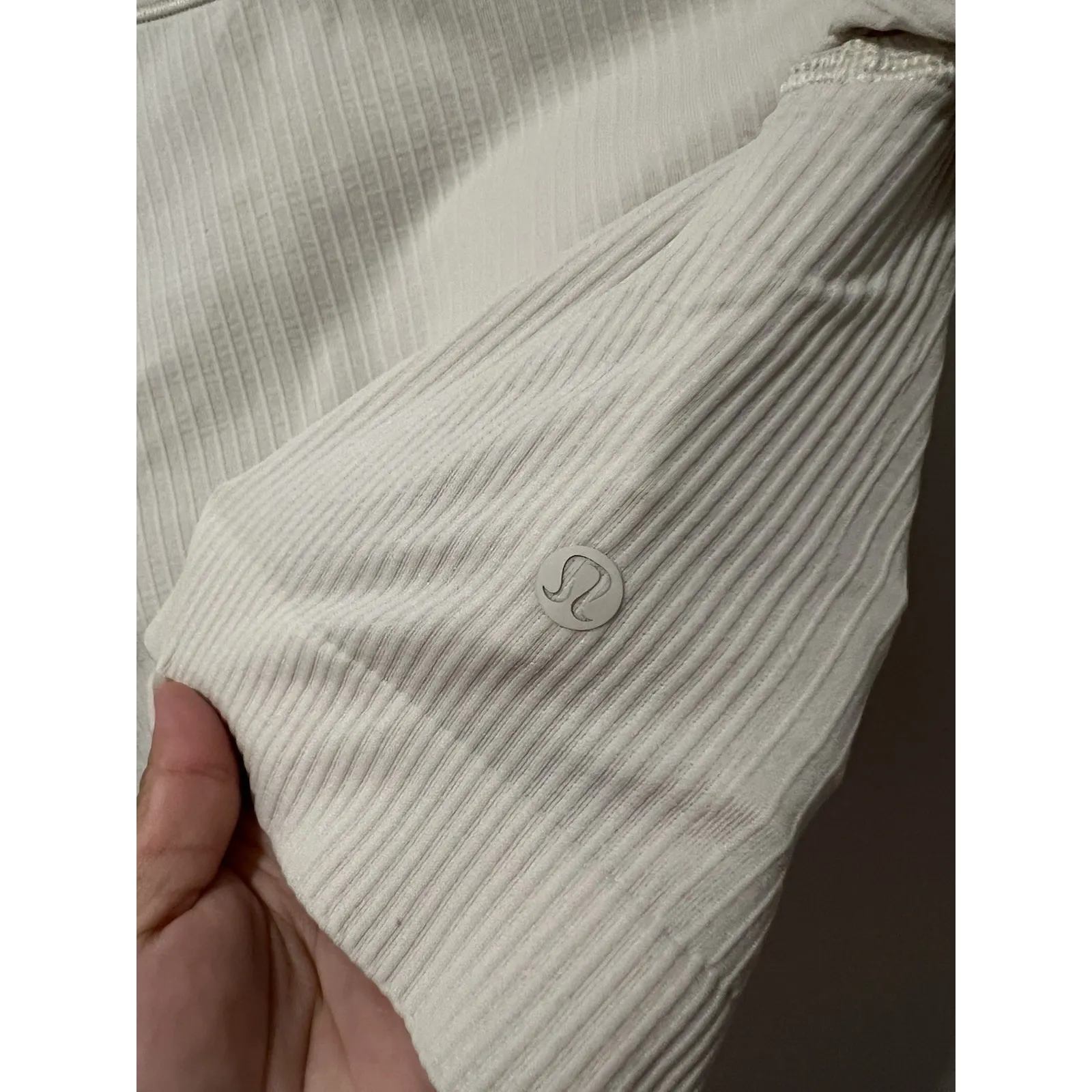 Lululemon Ebb to Street Long Sleeve White Opal Size 8 Yoga Athletic Built In Bra - Image 3