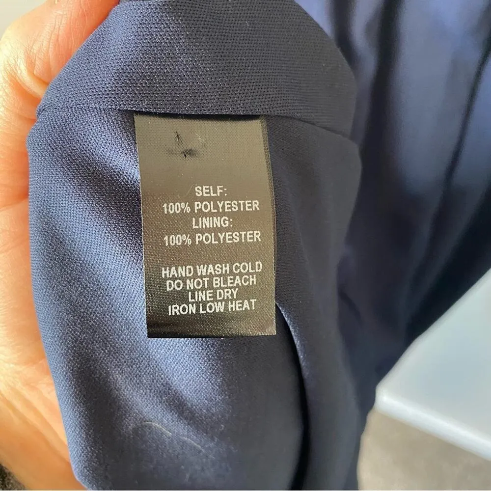 Lulus Navy Blue Halter Neck Deep V- Neck Maxi Dress Gown Size XS - Image 4