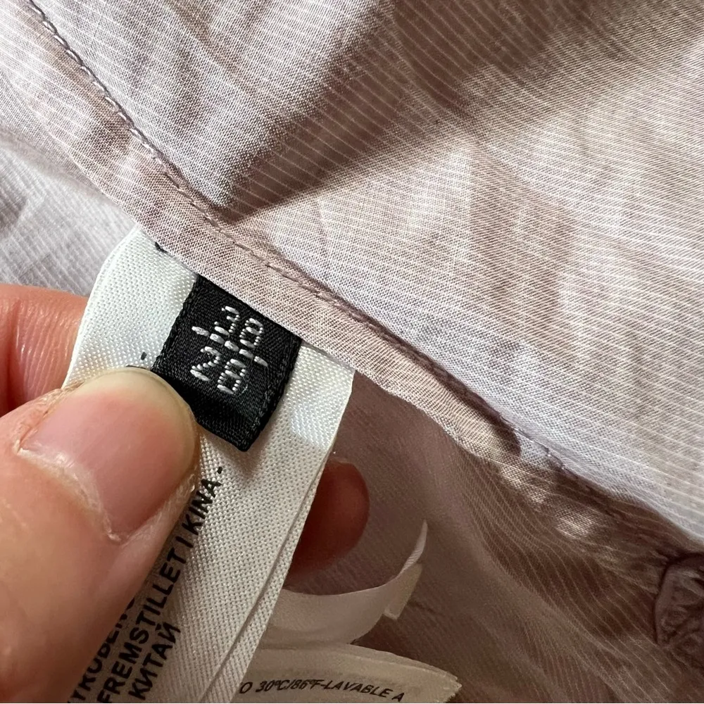 Massimo Dutti Mauve pink washed pinstripe 100% Cotton Button Down Blouse Small - Image 5