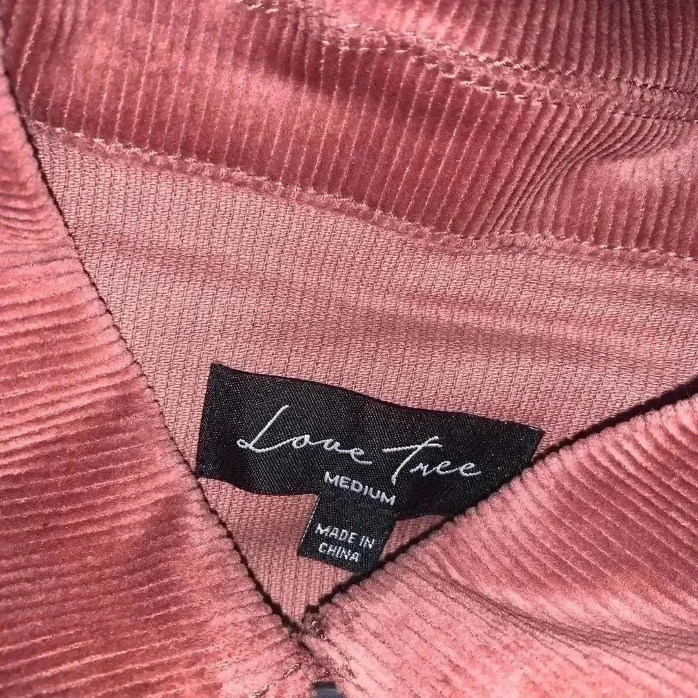 Love Tree mauve corduroy long sleeve cropped jacket - Image 3
