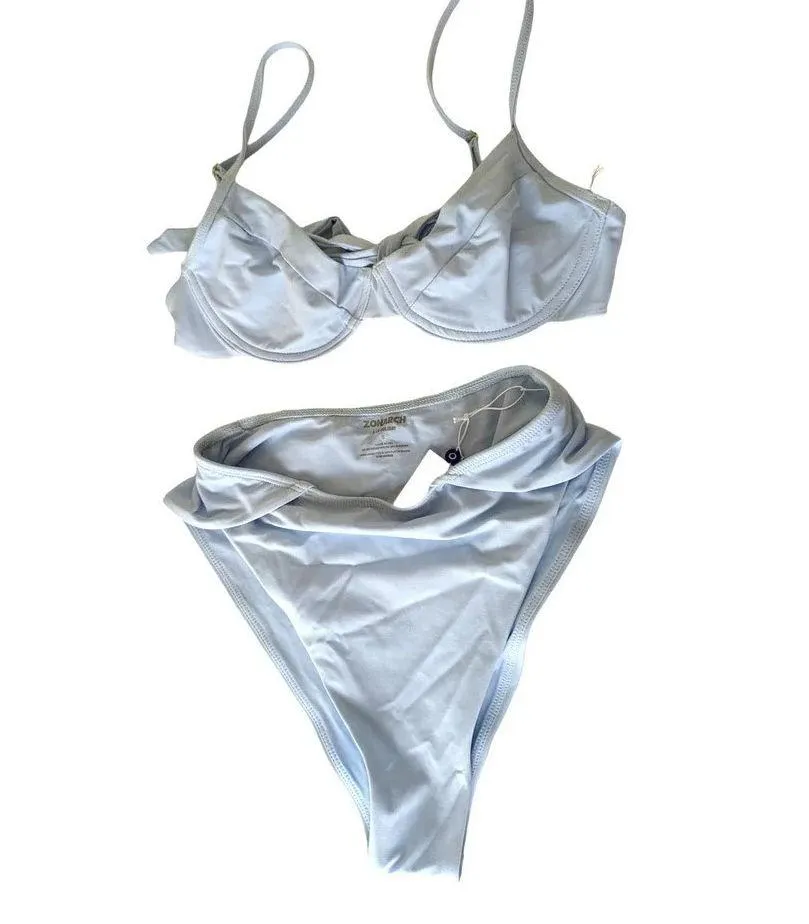 Zonarch Laetitia Two Piece Bikini Light Blue Cheeky Underwire Size Small - Image 15