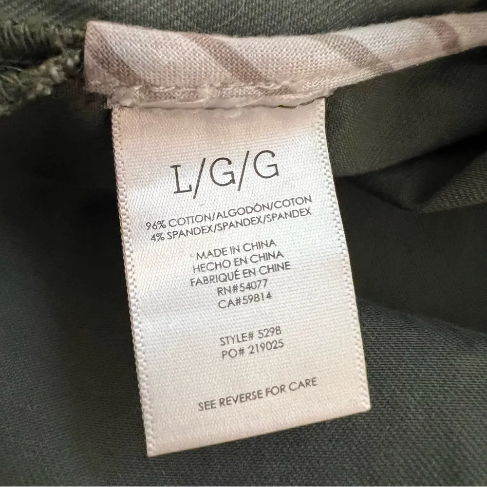 CABI Military  JACKET CROSSROADS OLIVE GREEN CROPPED TORTOISESHELL BUTTONS  SZ L - Image 6