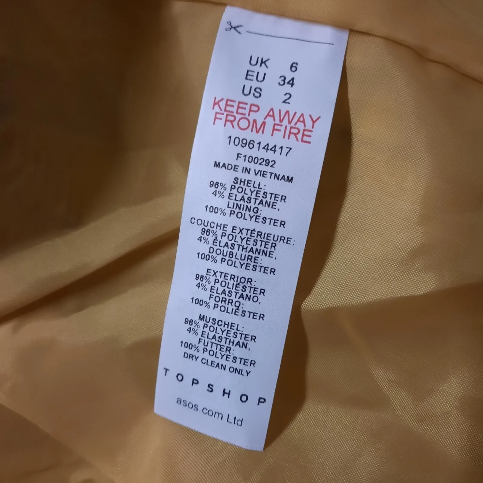 Topshop Blazer Women Size 2 Yellow Black Plaid Academia Clueless School Girl - Image 8