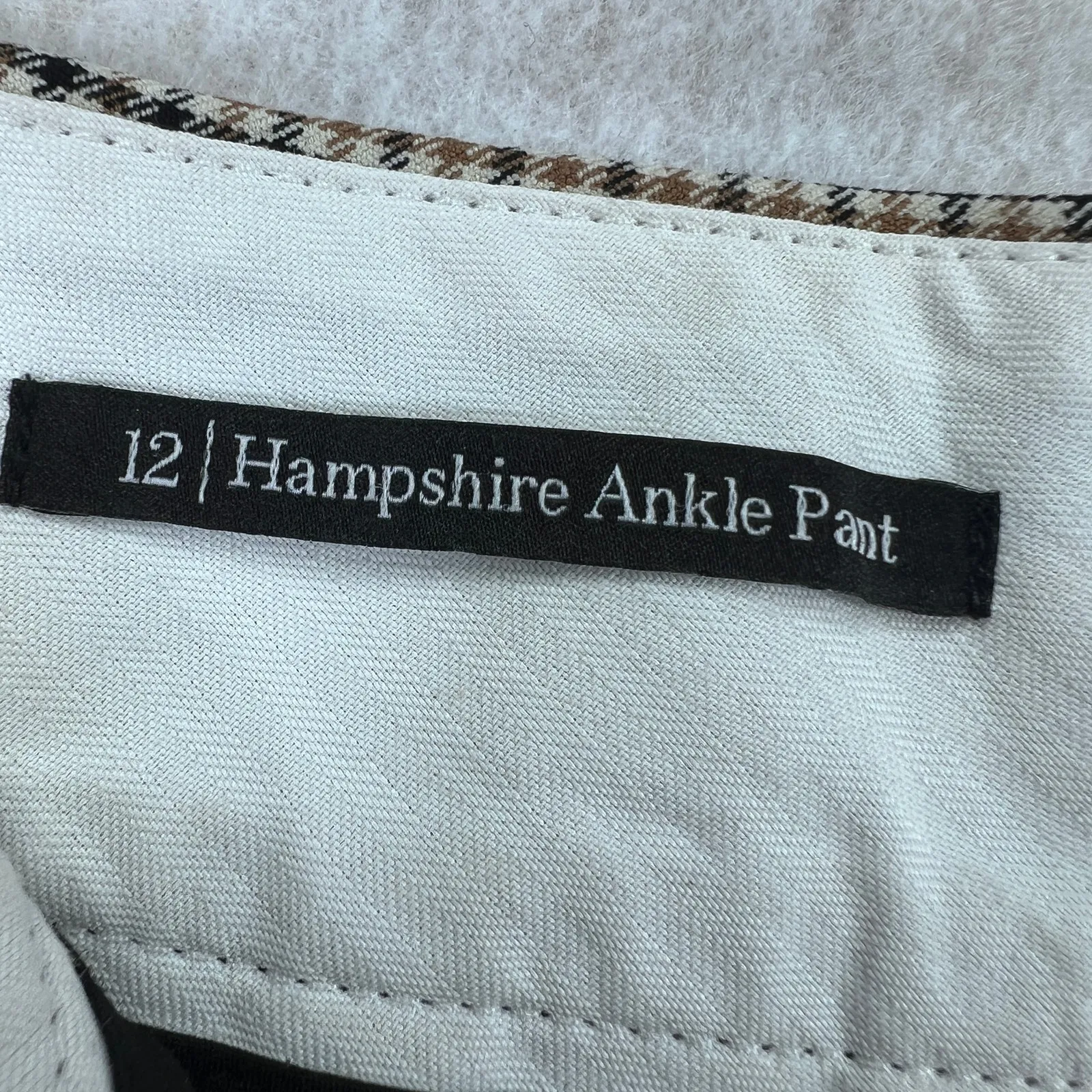 Talbots Women’s Plaid Hampshire Ankle Pants Trousers Brown Black 12 Check Preppy - Image 2