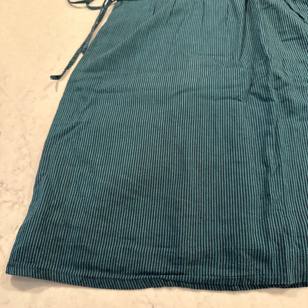 Vans Women's Teal Black Striped Sleeveless Dress M - Image 4